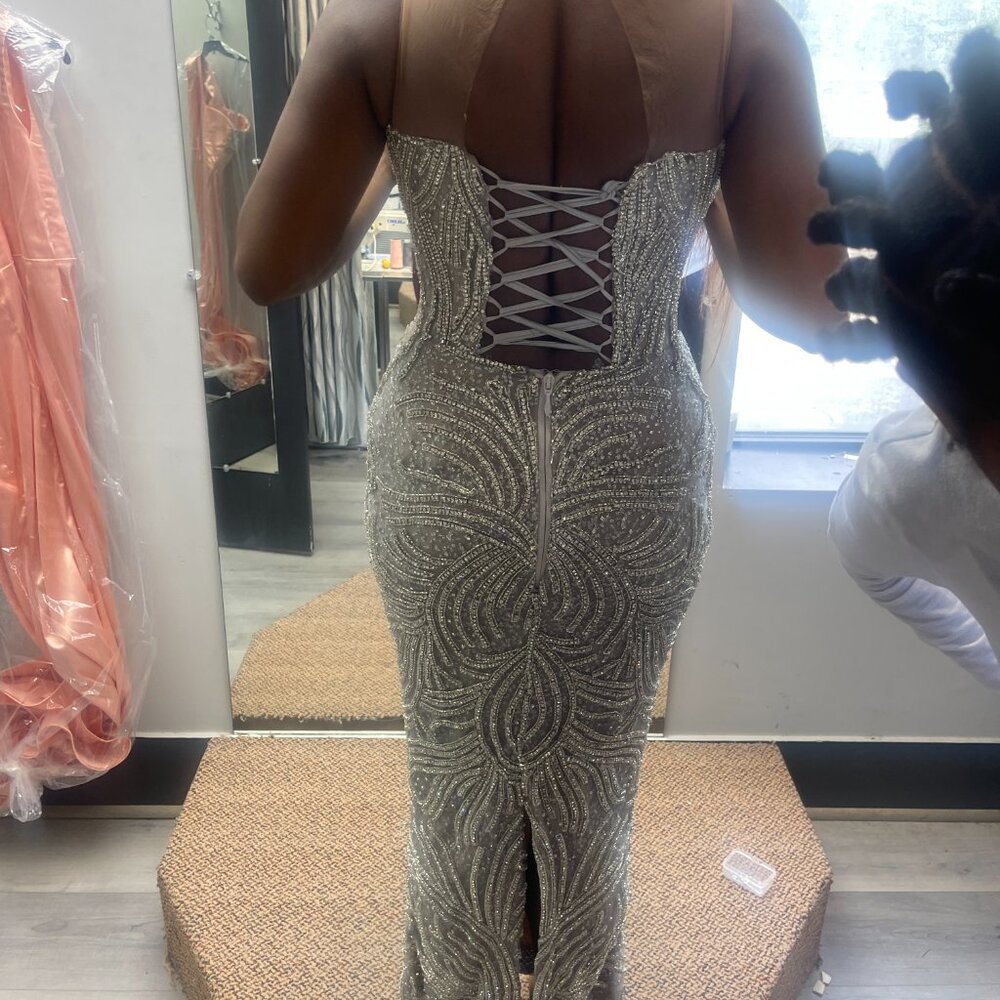 Custom Sparkly Bridal Reception Dress - Picture 5 of 6